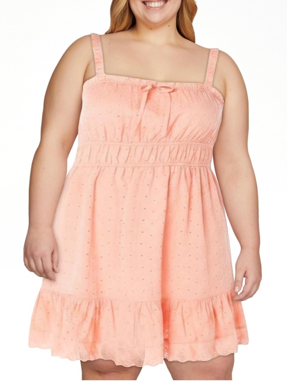 Celebrity Pink Peach Eyelet Sundress